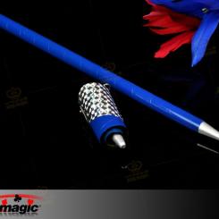 Metal appearing cane - bleu