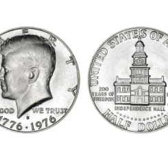 Pi&egrave;ce Demi Dollar Kennedy (dos independence hall)